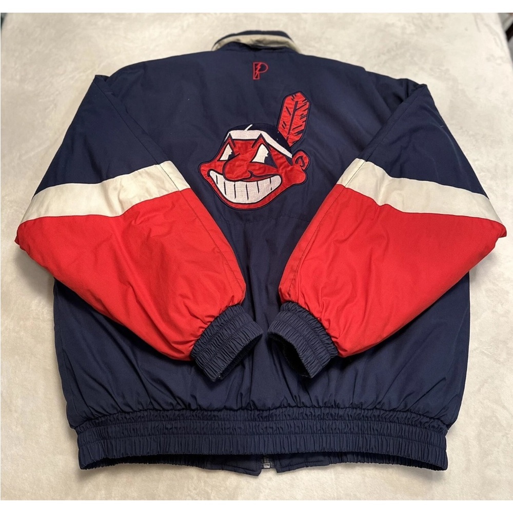Pro Player Cleveland Indians Navy and Red Jacket